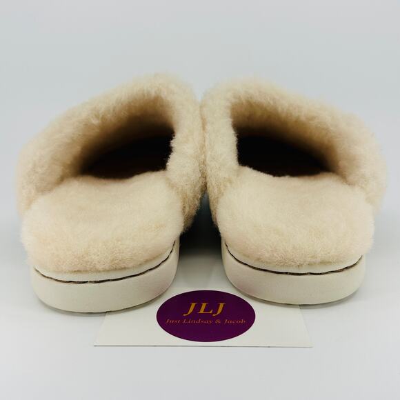 Born Women's Zoe 100% Wool Shearling Lined Slippers Cognac Brown Wool Size 6 - Picture 7 of 13